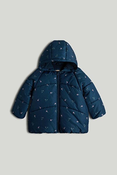 MOTHERCARE Navy Flower Padded Coat