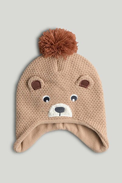 MOTHERCARE Brown Bear Knitted Trapper Hat
