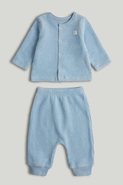 MOTHERCARE طقم ملابس مخملي أزرق جديد لي