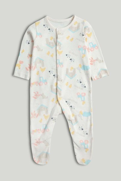 MOTHERCARE 3 Pack Tractor Sleepsuits