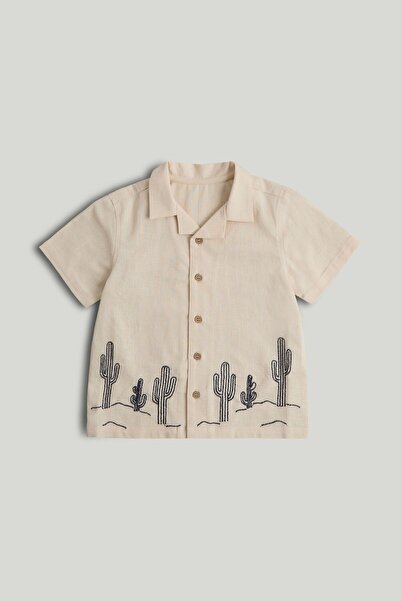 MOTHERCARE Beige Embroidered Resort Shirt