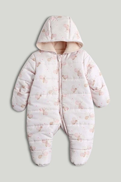 MOTHERCARE بدلة ثلجية وردية بتصميم الفراشة