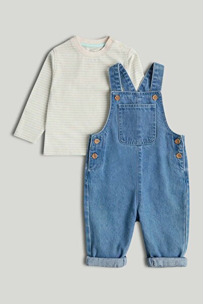 MOTHERCARE Denim Dungarees and T-Shirt Outfit