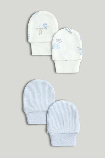MOTHERCARE زوج من قفازات الأطفال الزرقاء الأولى لدي