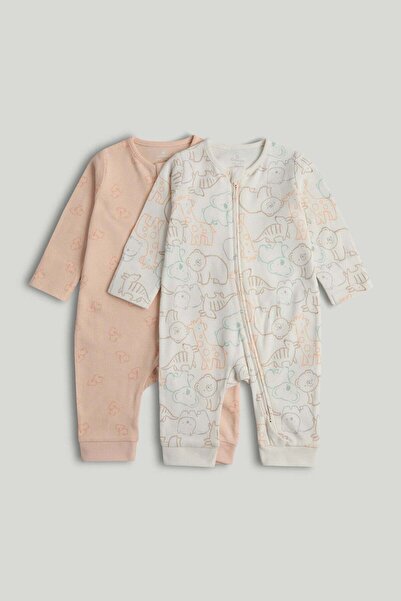 MOTHERCARE طقم من قطعتين من ملابس النوم بدون أقدام وسحّاب