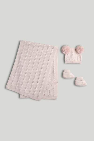 MOTHERCARE طقم محبوك وردي مكون من 3 قطع