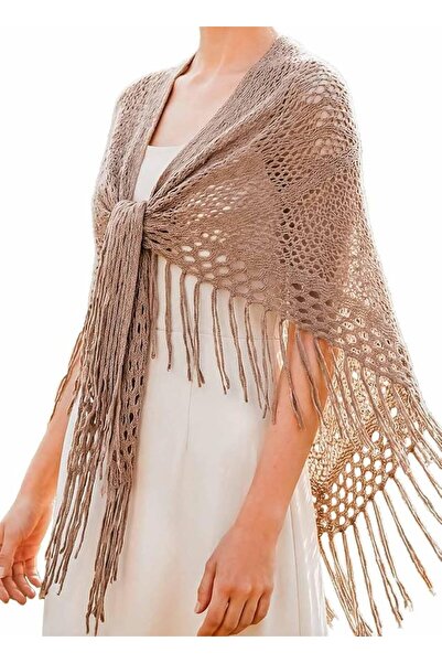 TERRIFI Wool Shawl Wrap, Fashion Lace Hollow Boho Cardigan, Knitted Tassel Fr...
