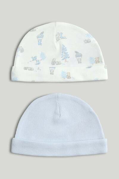 MOTHERCARE 2 Pack My First Blue Baby Hats