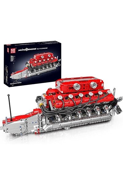 mouldking Mould King 10169 V12 Engine Model Kit That Works,Motorized Mini Eng...