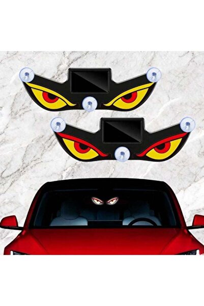 DubaiGallery Solar Warning Light Evil Eye Car Accessory – Stylish LED Decorat...