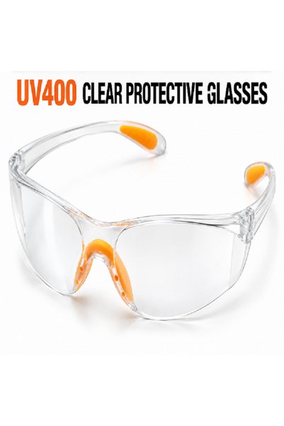 Generic Brand UV400 Clear Safety Glasses, Transparent Protective Eyewear with...
