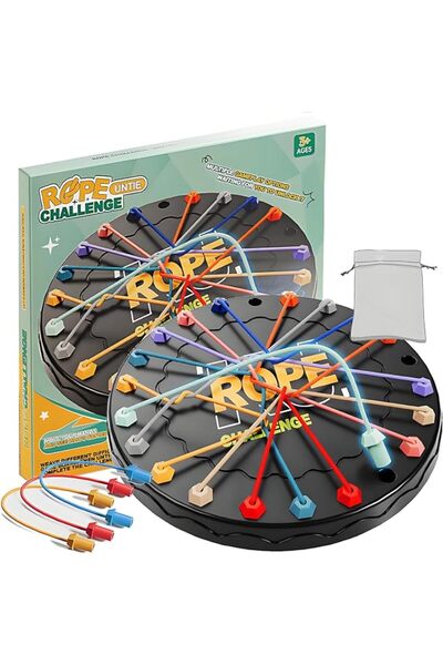 Soofam Knot Rope Untangling Puzzle Game, Colorful Twisted Ropes Board Game, T...