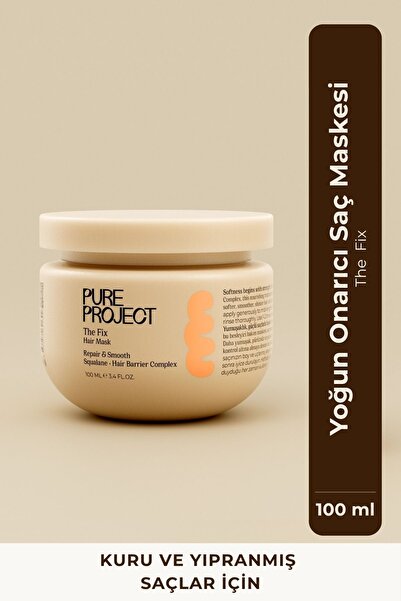 Pure Project Yoğun Onarıcı Saç Bakım Maskesi | 100ml Kuru ve Yıpranmış Saçlar...