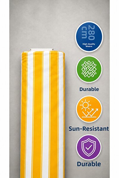 FAVORA Tent Cloth Waterproof Tarpaulin Fabric 6 Meters - Yellow
