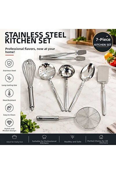 Yenicici 7 Piece Stainless Steel Serving Set