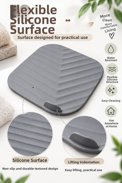 Awesomecrochet Silicone Drain Cover 15X15 cm Square Shower Bathroom Floor Drain Cover Flexible Drain Cover