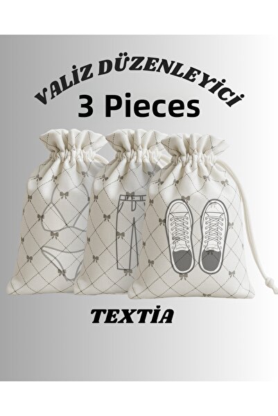 Textia Home مجموعة منظمات الحقائب المكونة من 3 قطع، حقيبة تخزين قماشية، منظم ...