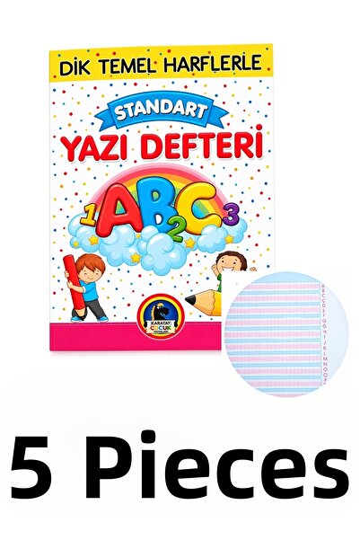 Karatay Yayınları 5 Pcs Large Size 24 Sheets Beautiful Writing Notebook, Elem...