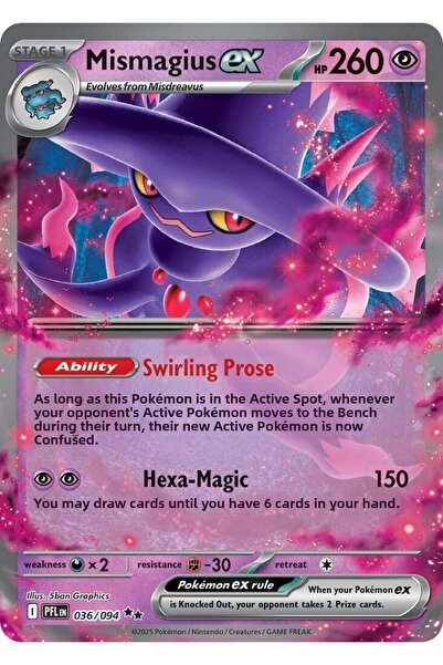 Pokemon Mismagius Ex # 36 Phantasmal Flames Original Card