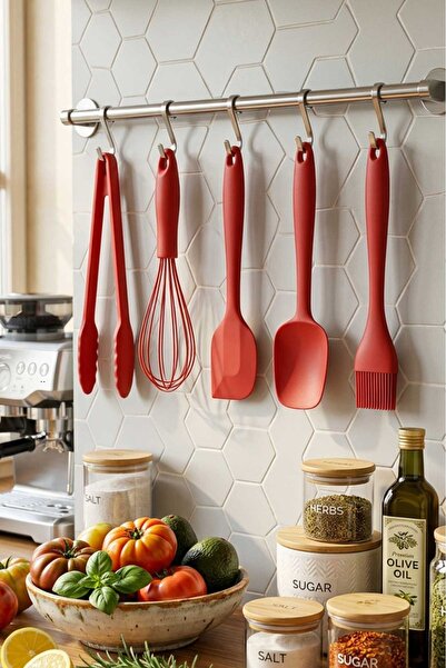 HOMENIVA 5 Piece Heat Resistant Silicone Kitchen Utensils Set