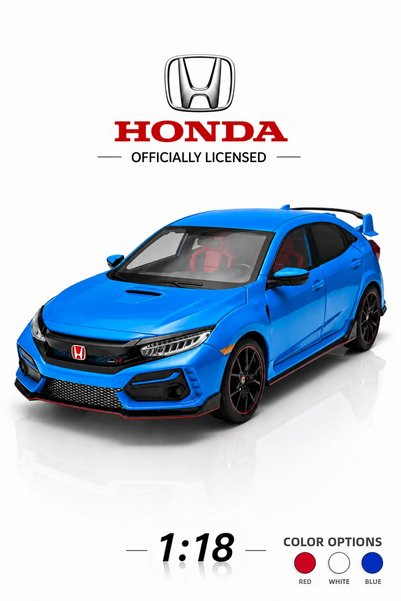 HMB Models نموذج سيارة هوندا سيفيك تايب آر المعدني المعتمد رسميًا بمقياس 1:18...