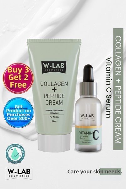 W-Lab Cosmetics Vitamin C Serum 30 ml and Collagen Peptide Cream 50 ml Set