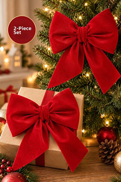 Beige & Stone Mini Size White Fabric Bow Christmas Pine Tree Ornament Decorat...