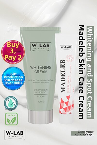 W-Lab Cosmetics Madeleb Skin Care Cream 40 ml and Whitening Cream 100 ml Set