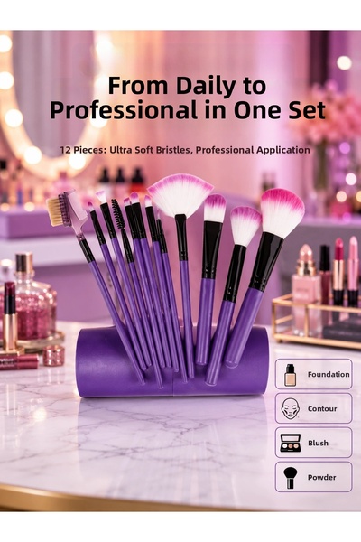 Generic Brand Mey Import ®   12-Piece Makeup Brush Set Suitable for Foundatio...