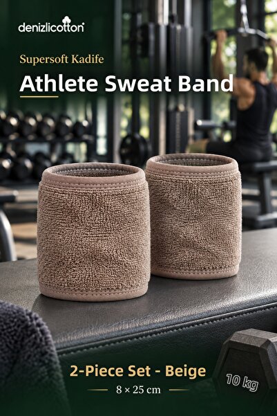 denizlicotton 2-Pack Sports Sweatband Supersoft Velvet Velcro Wristband 8 X 2...