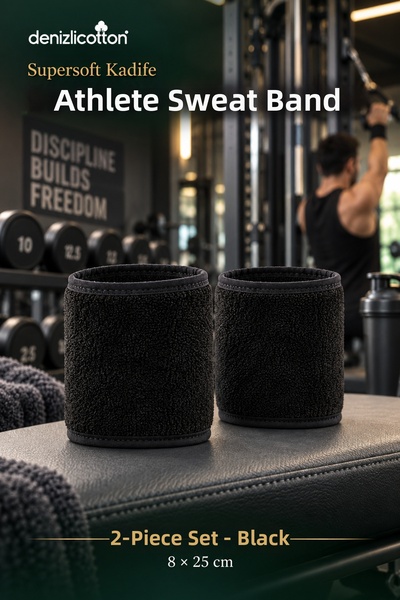 denizlicotton 2-Pack Sportsman's Sweatband Supersoft Velvet Velcro Wristband ...