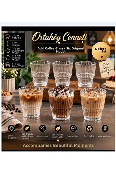 ORTAKÖYCENNETİ 230 Cc 6-Piece Origami Style Glass Cup Pinteres Latte Espresso...