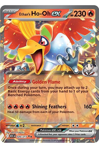 Pokemon Ethan's Ho-Oh Ex # 26 Ascended Heroes Original Card