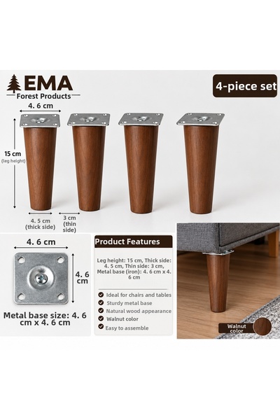 Ema orman Καναπές-κρεβάτι και βάση καναπέ σε χρώμα καρυδιάς
