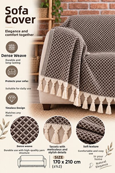 LADYNİL Star Border Sofa Cover |   Sofa Throw 170X210 |   Cotton