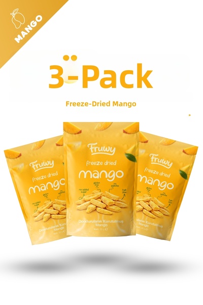 fruwy مانجو مجفف بالتجميد 3 عبوات