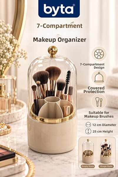 BYTA 7 Compartment Makeup Organizer Durable Body Large Size