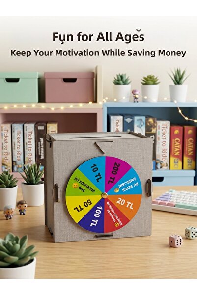 ARMÜZ Fun Savings Wheel Felek Wooden Money Saving Box