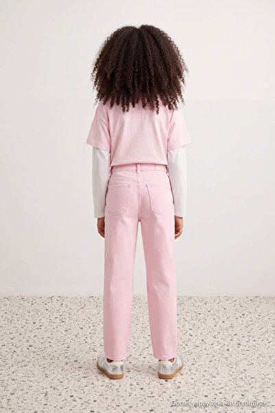 TRENDYOLKIDS Pink Girls' Wide Leg Jeans Tkdaw27Je00010
