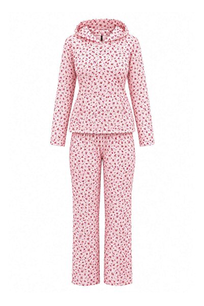 Trendyol Collection Pink Floral Interlock Knitted Pajamas Set Thmaw27Pt00158