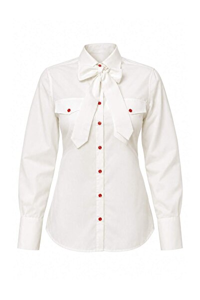 Trendyol Collection Ecru Contrast Buttoned Oversize Shirt Twoaw27Go00124