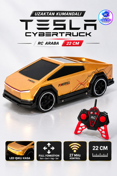 TRENDZONE Uzaktan Kumandalı Full Fonksiyon Şarjlı LED Işıklı RC Tesla Cybertr...