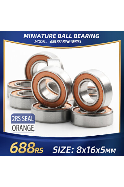 Choice 10Pcs 688rs Orange FUSHI 688 2RS Bearing 8x16x5 mm 10Pcs 688RS 688ZZ 6...