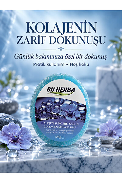 By Herba Collagen Natural Spoonge Soap with Peeling Effect Shower Pleasure Mo...