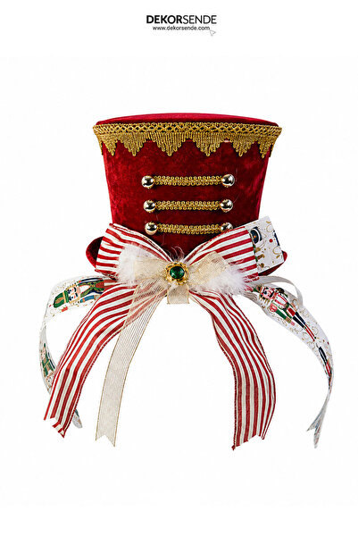 Dekorsende Christmas Ornament Lead Soldier Themed Top Hat Red 40 cm