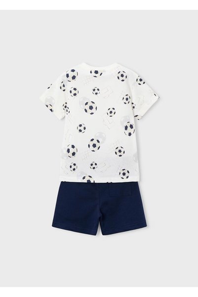 MAYORAL Boy's Football Ball Printed 2-Piece Shorts Set 3607 Navy Blue