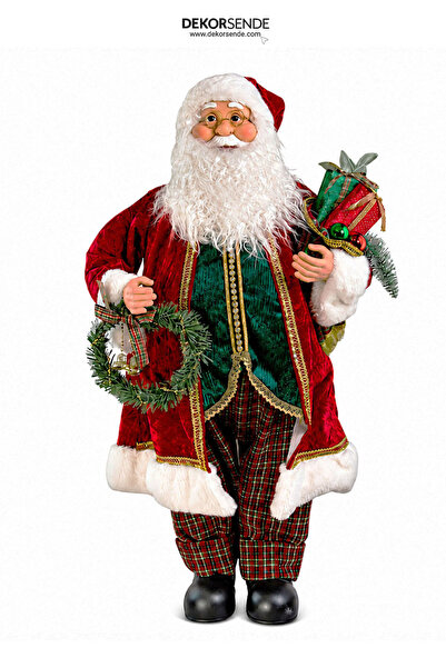 Dekorsende New Year's Plaid Pants Luxury Santa Claus 90 cm