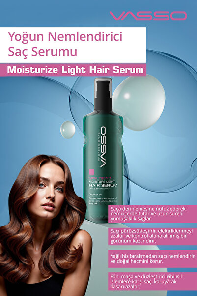 VASSO WOMEN Kuru Ve Kırılgan Saçlar Için Hindistan Cevizi Yağı Özlü Nem Yükleme Serumu Aqua Therapy 175 ml