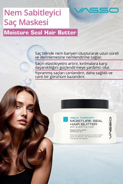 VASSO WOMEN Hindistan Cevizi Yağı Özlü Nem Yükleme Saç Maskesi Vasso Aqua Therapy 525 ml