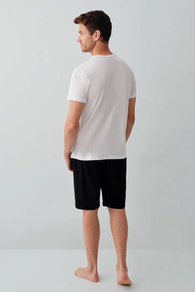 Rolypoly Men's Single Jersey Shorts Set White